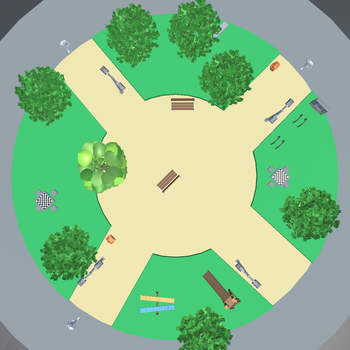 Praça imaginada na plataforma